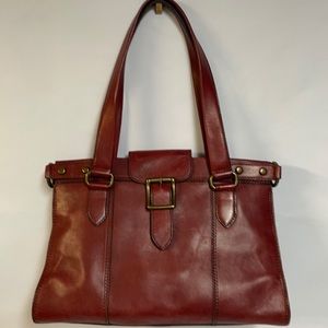 Fossil Satchel - Red Leather
